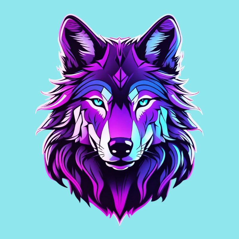 Wolf in neon colors