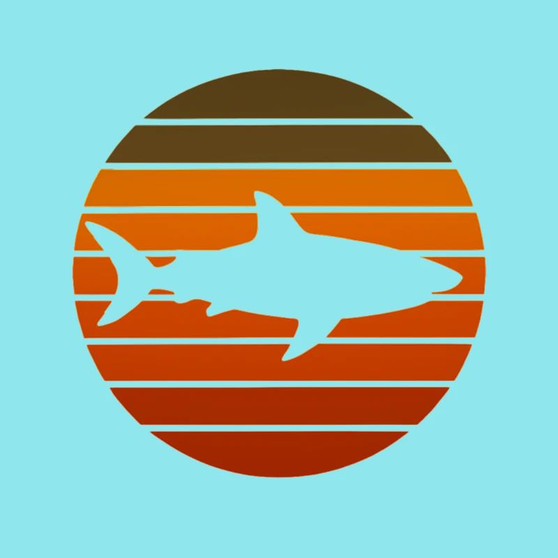 Sunset Shark Silhouette