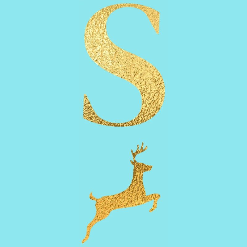 Buchstabe s goldener Hirsch - Geschenkidee