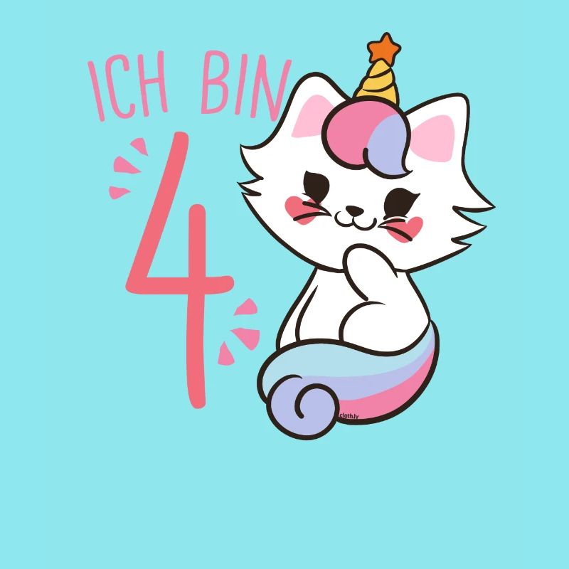 Caticorn 4. Geburtstag Mädchen Einhorn