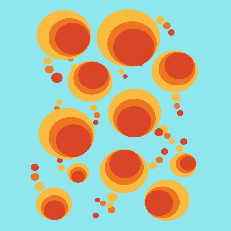 50's 60's Polka Dot Circle Style Pattern