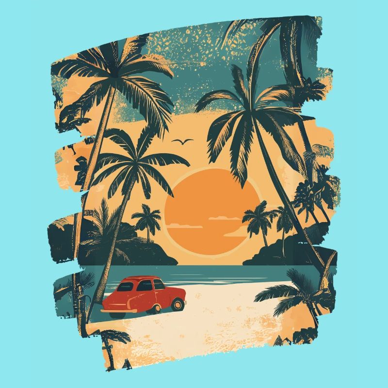 Summer Palm Tree Sunset