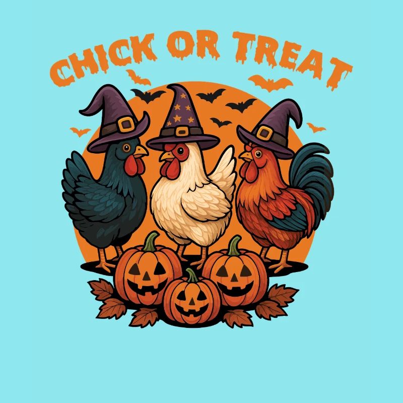 Küken oder Leckerli Gruseliges Halloween-Huhn