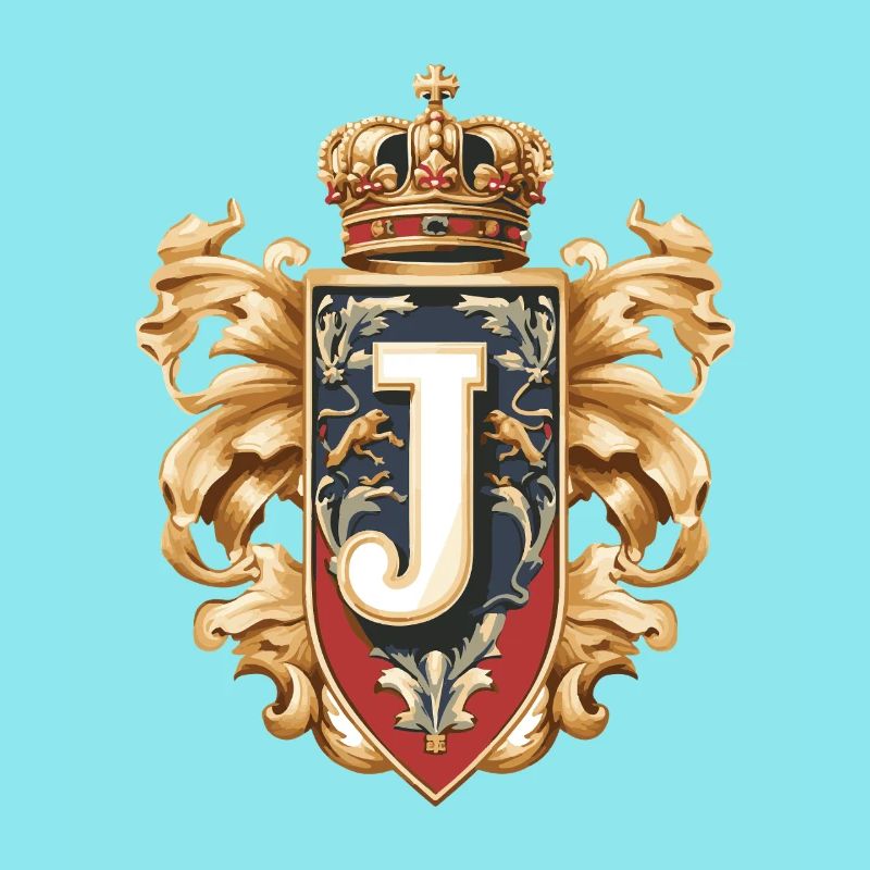 J Letter Name Crown