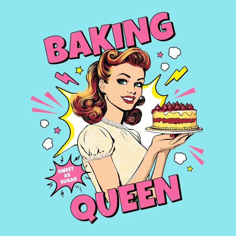Baking Cake Baking Queen Baking Fairy Baker Pop Art