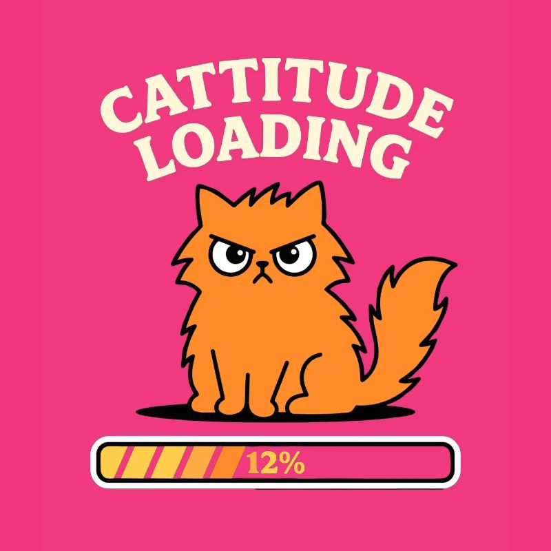 Cattitude Loading Katze mit schlechter Laune