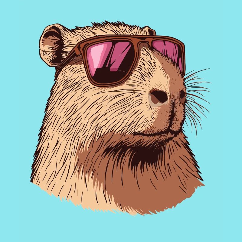 Capybara mit Pinker Sonnenbrille