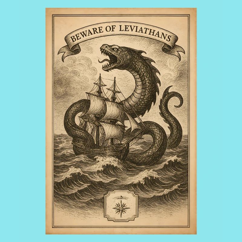 Warnung vor Leviathanen | Nautik Seemonster