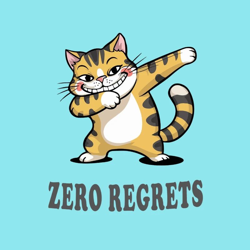 Zero Regrets : design sarcasme de chat drôle
