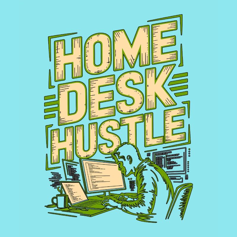 Remote Developer Home Desk Hustle Remote Coder