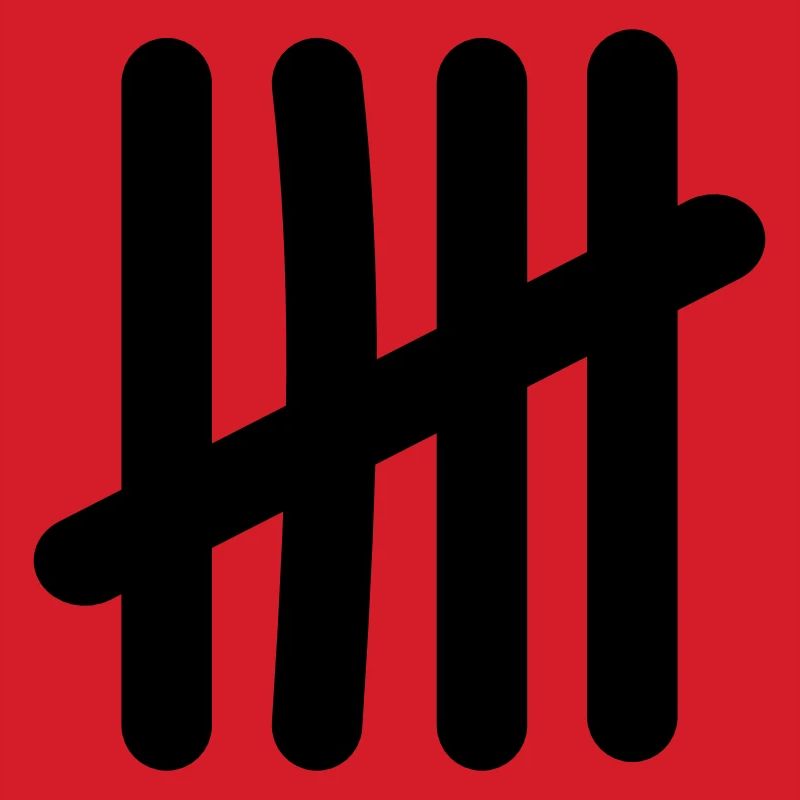Symbole de liste de comptage - 5 tirets