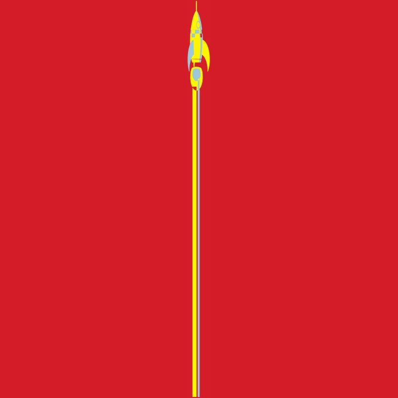 Retro Rocket with trail 2c