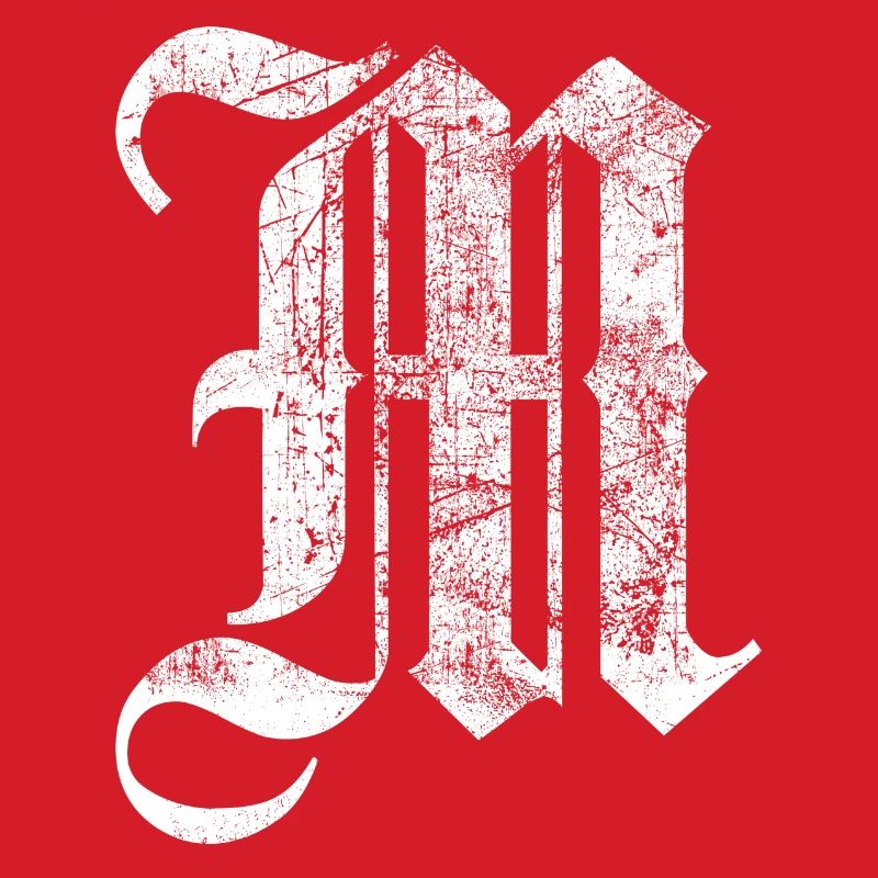 Tshirt alphabet initial M