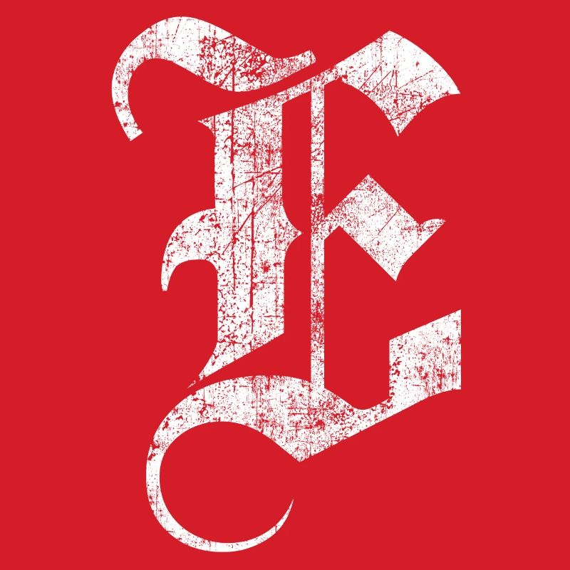 Tshirt alphabet initial E