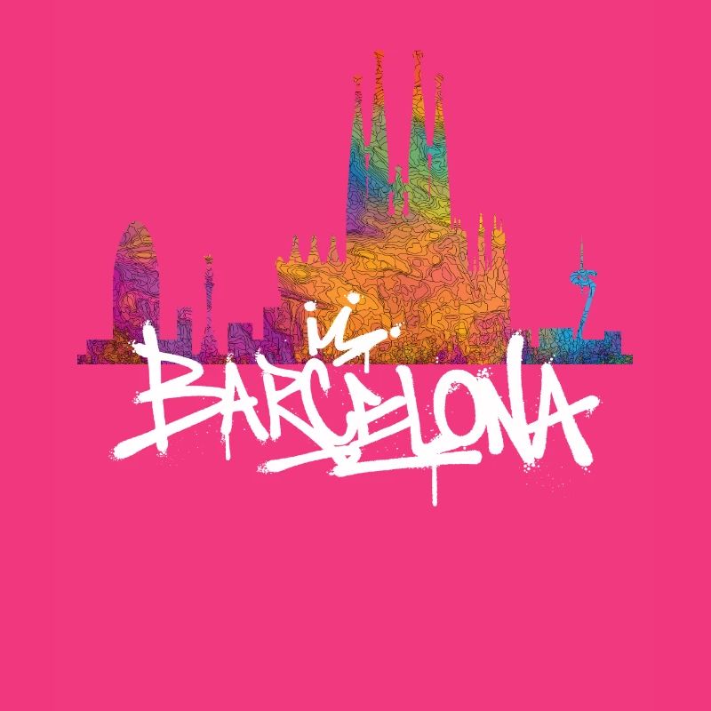 Lettrage Graffiti Skyline de Barcelone