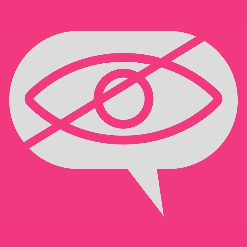 Forbidden to look at eye speech bubble