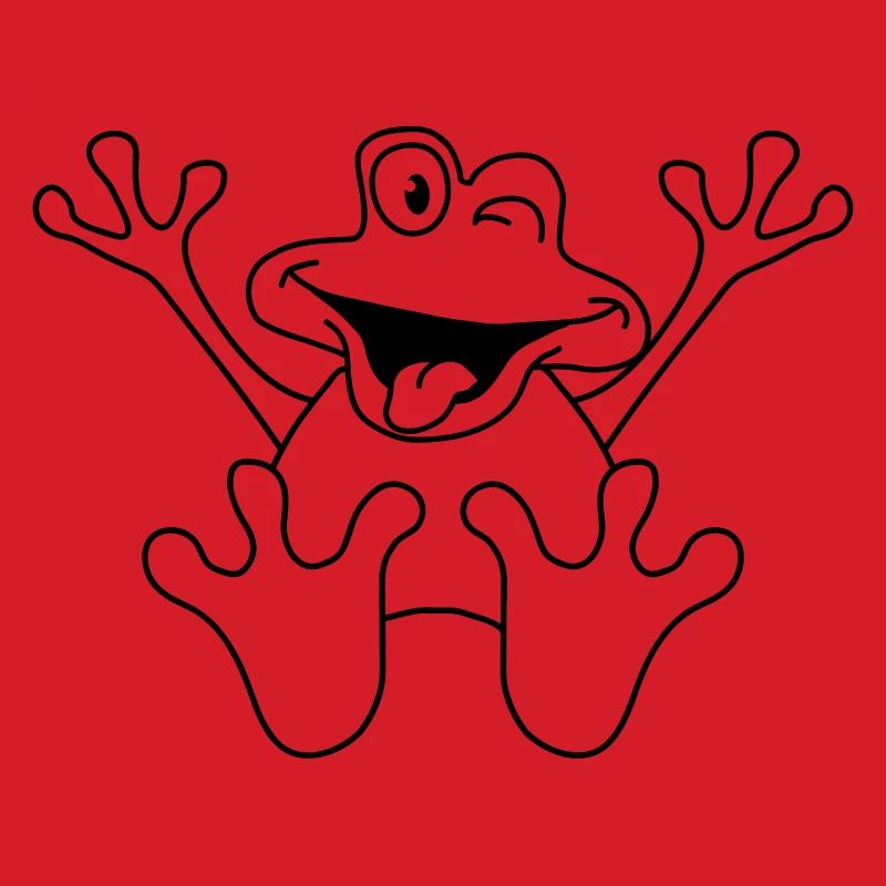 Funny Sitting Comic Frog