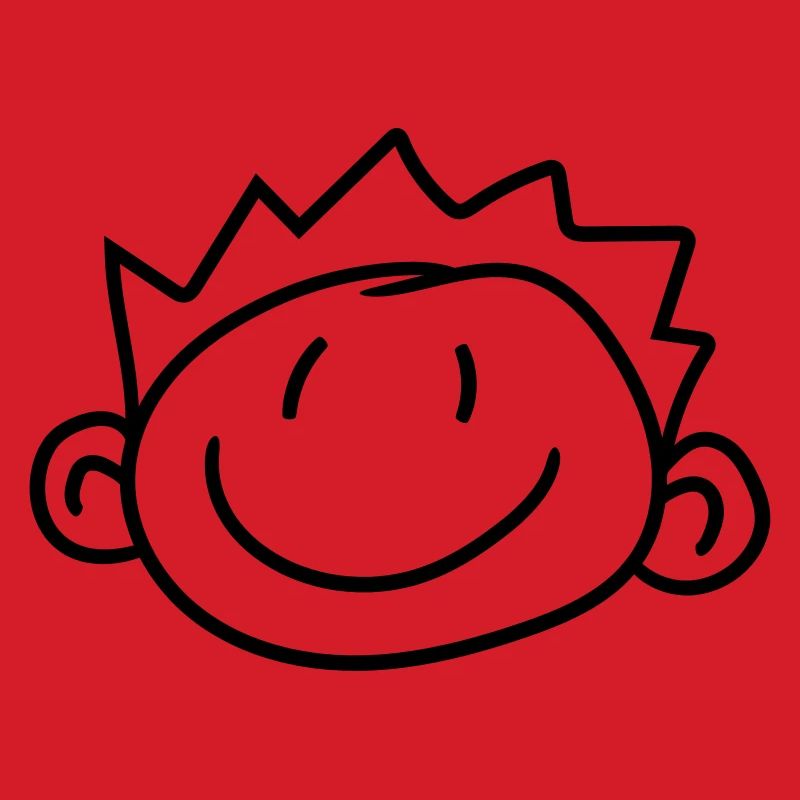 head face child painted scribble comic cartoon jun