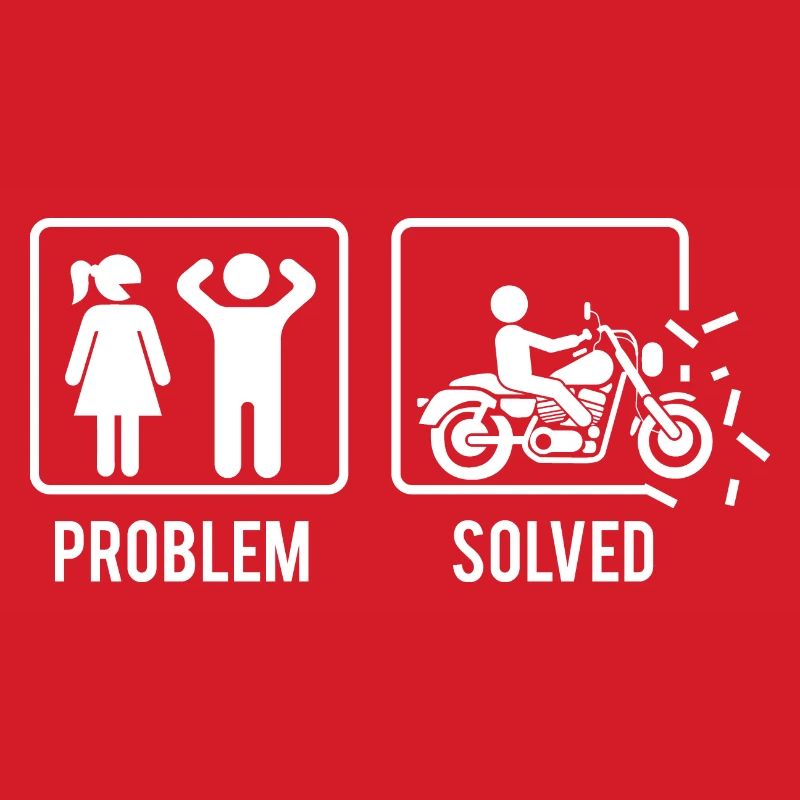 Problem Solved Couple Motorcycle Biker
