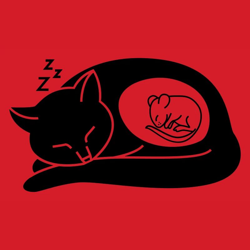 Sleeping mouse in a cat