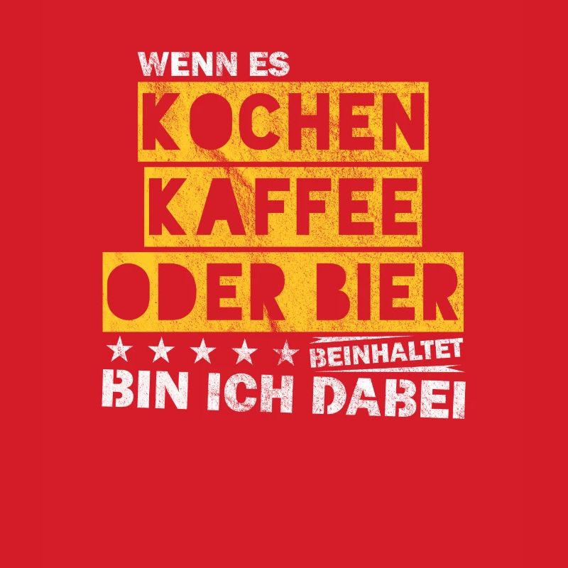Kochen Kaffee oder Bier Junggesellenabschied
