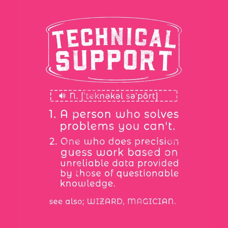 Tech Support Definition Funny Computer Nerd Humour