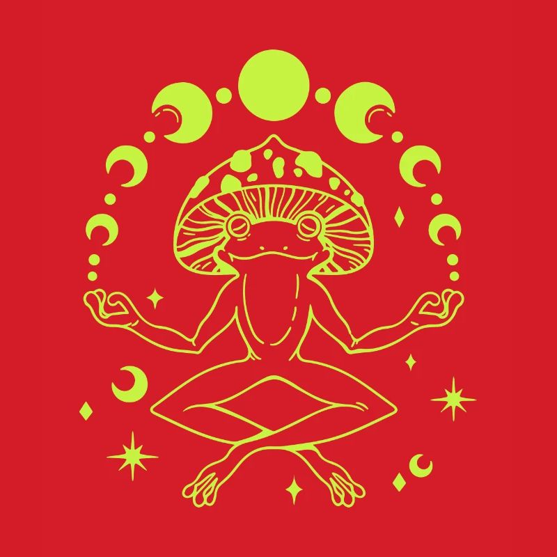 Frosch in einer Yoga-Meditationspose