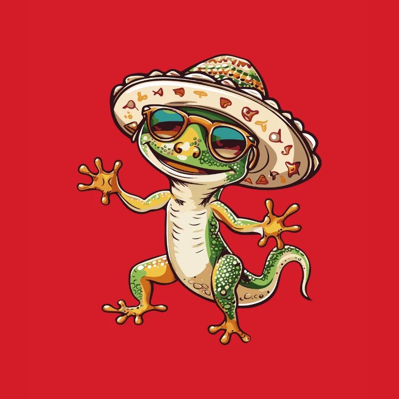 Lizard Comic Funny Sombrero