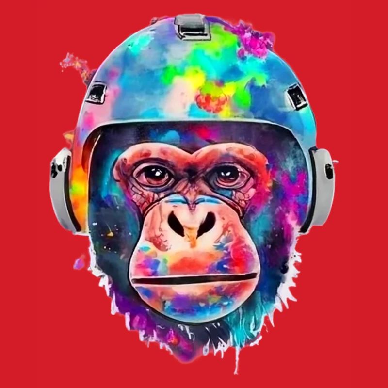 Singe avec un casque spatial