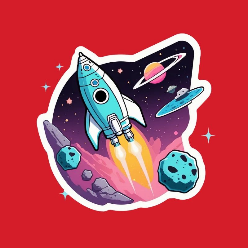 Fusée volant dans l’espace