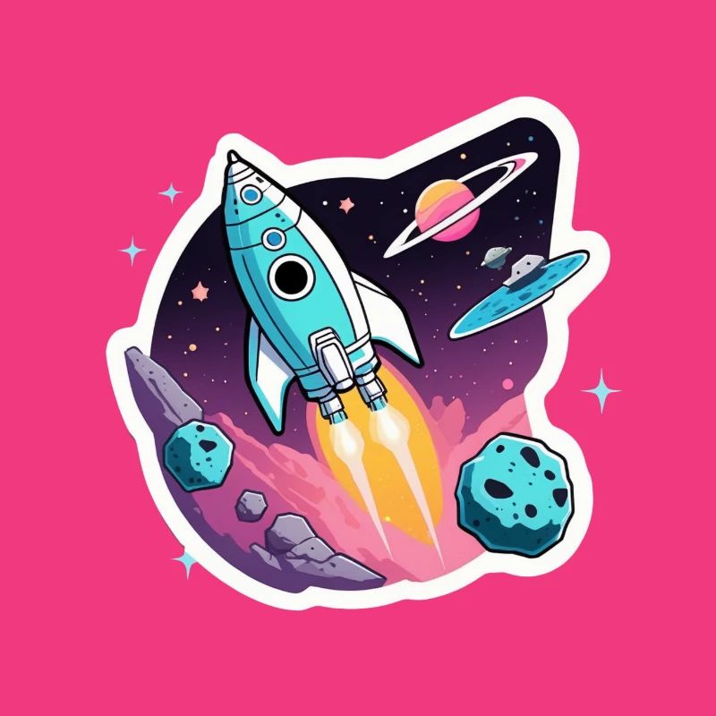 Fusée volant dans l’espace