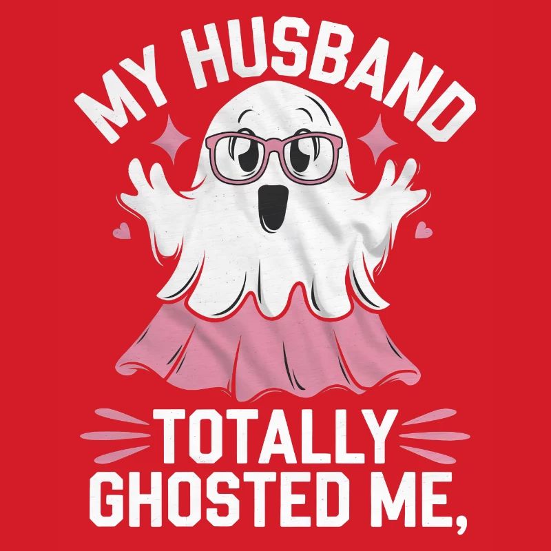 Cute Ghost with Glasses My Husband Ghosted Design