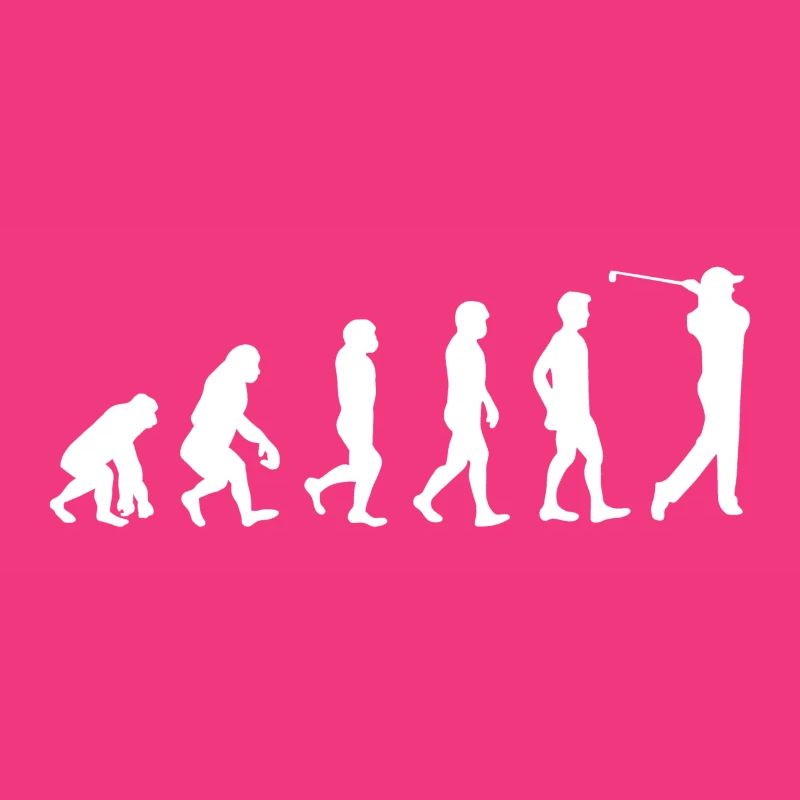 Golfer Golf Evolution Entwicklung Golfschläger
