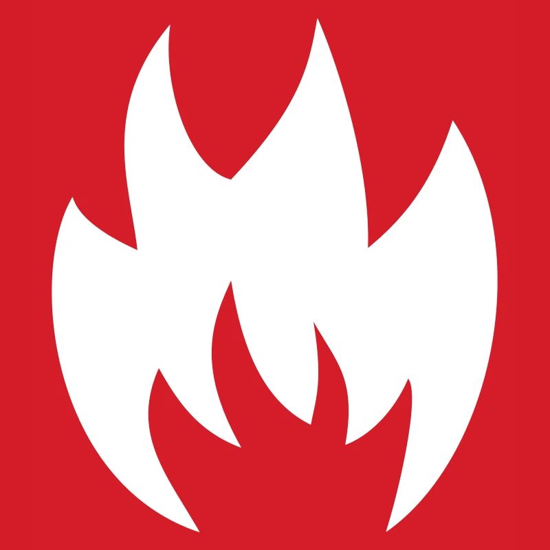 Flame Fire Solid Red Vector Graphic
