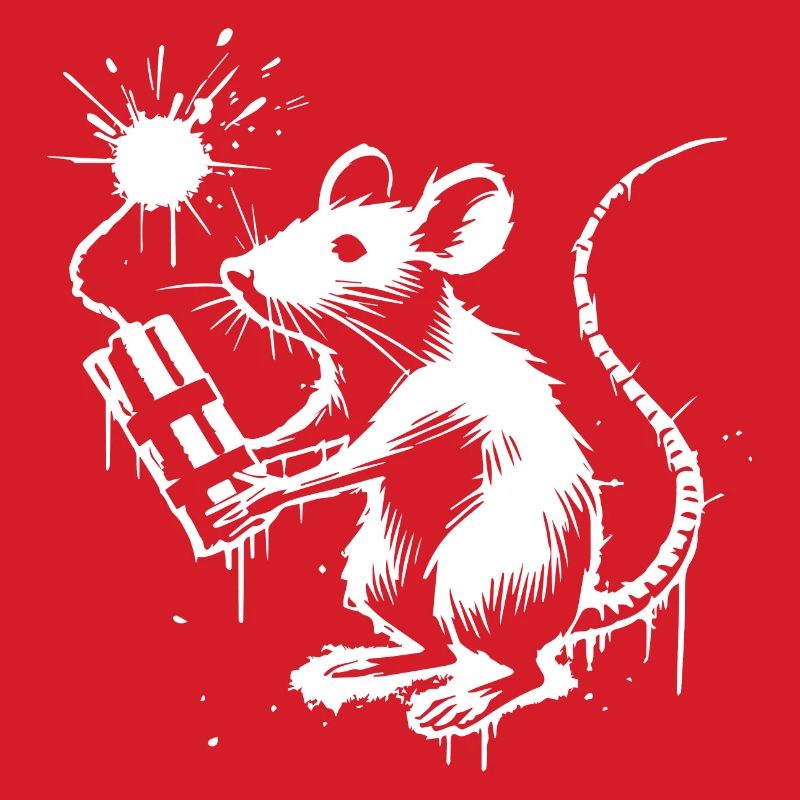 Ratte mit einem Dynamit.