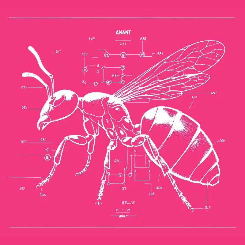 Ant Insect Wireframes Sketch Design