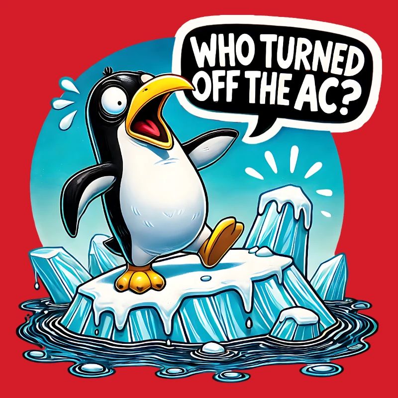 Funny Penguin Global Warming