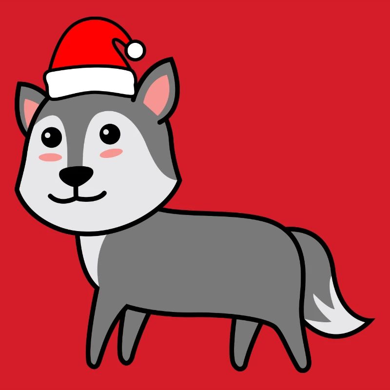 Wolf Comic Christmas Xmas
