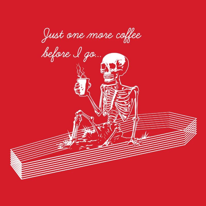 skeleton drinking coffee
