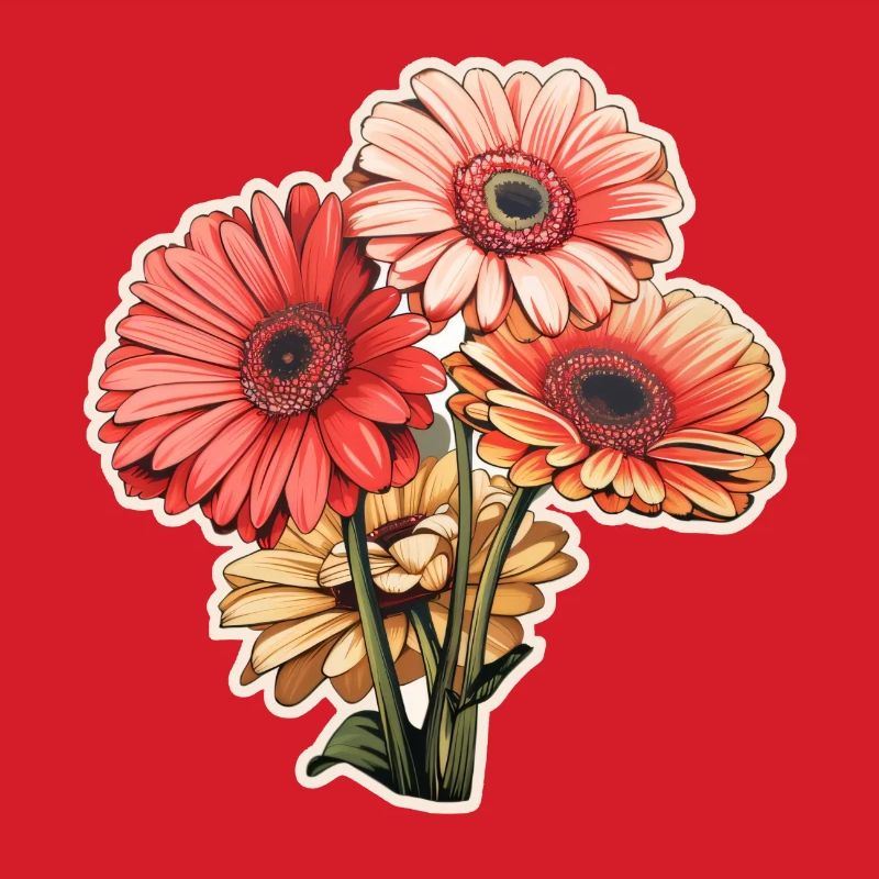 Gerbera Daisies 3 Flowers