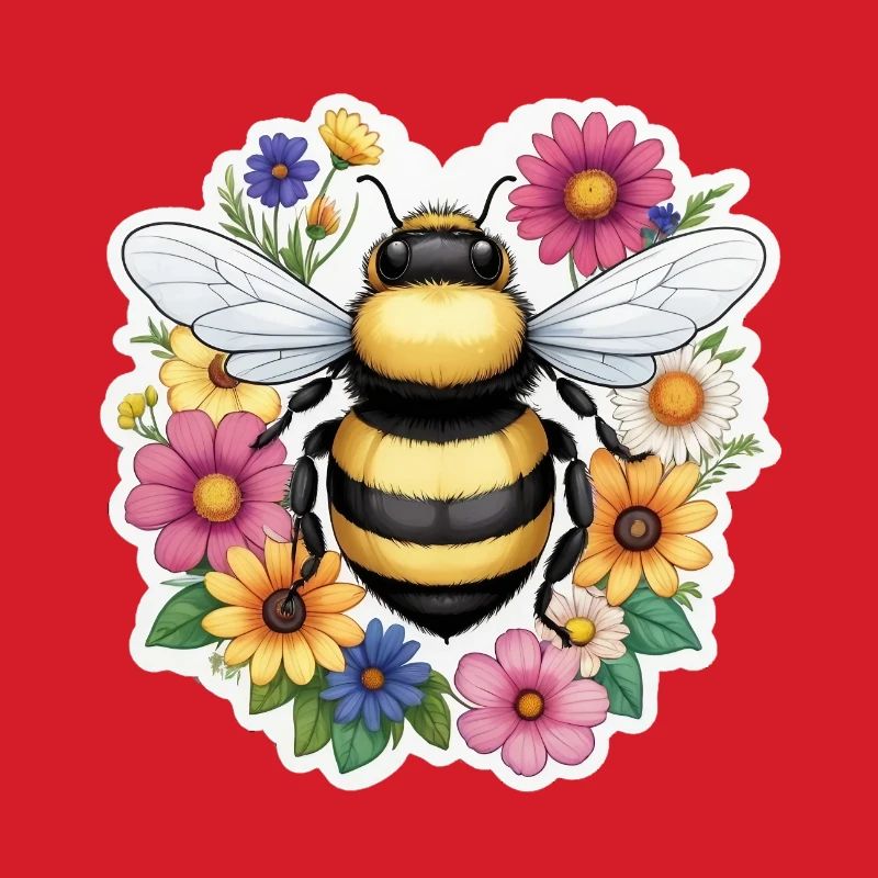 Biene mit Blümchen