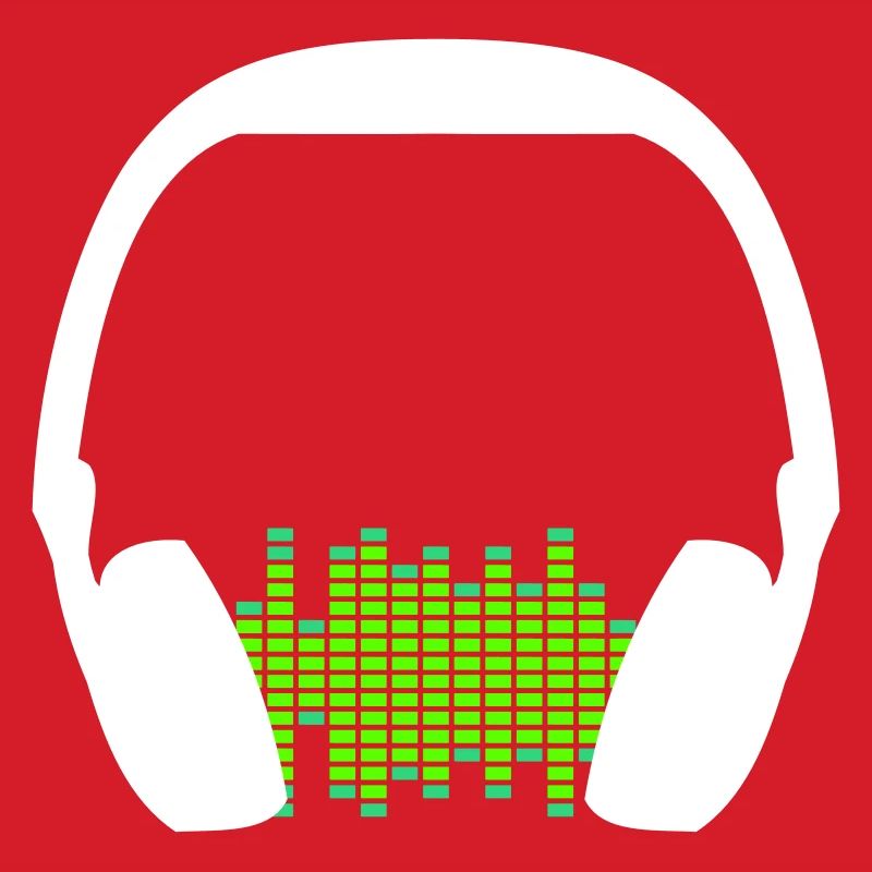 Casque Techno Music Party Equalizer Waves Logo