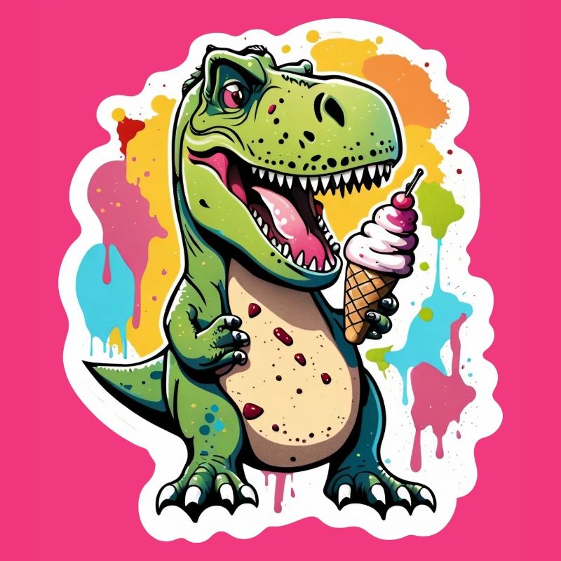 Hol dir den prähistorischen Scoop! T-Rex mit Eis