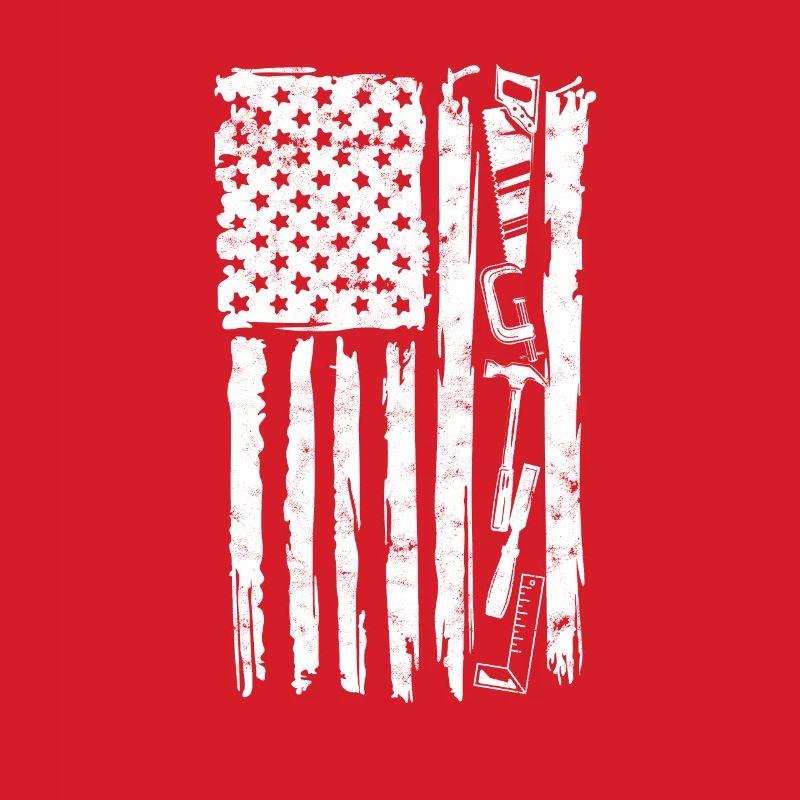 Carpenter tools with american flag - tools