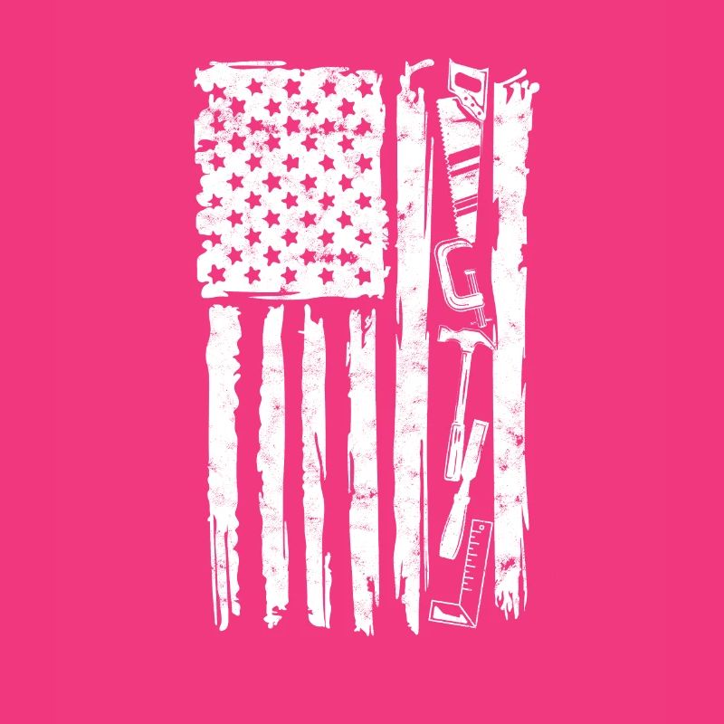 Carpenter tools with american flag - tools