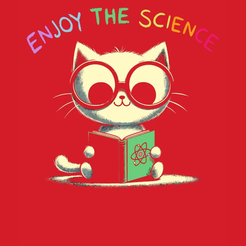 Profitez de la science. Chat d’école mignon.