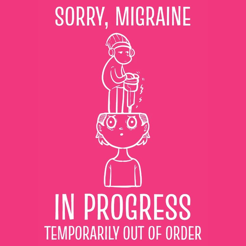 Migräne in Arbeit. Launisch oder mürrisch. Geschen