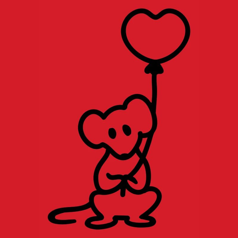Mouse + balloon - Line