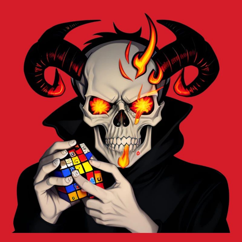 Horned skull | Solving his cursed puzzle cube