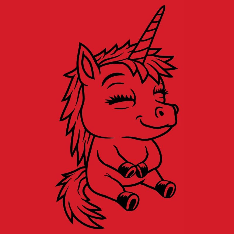 Small seated comic unicorn